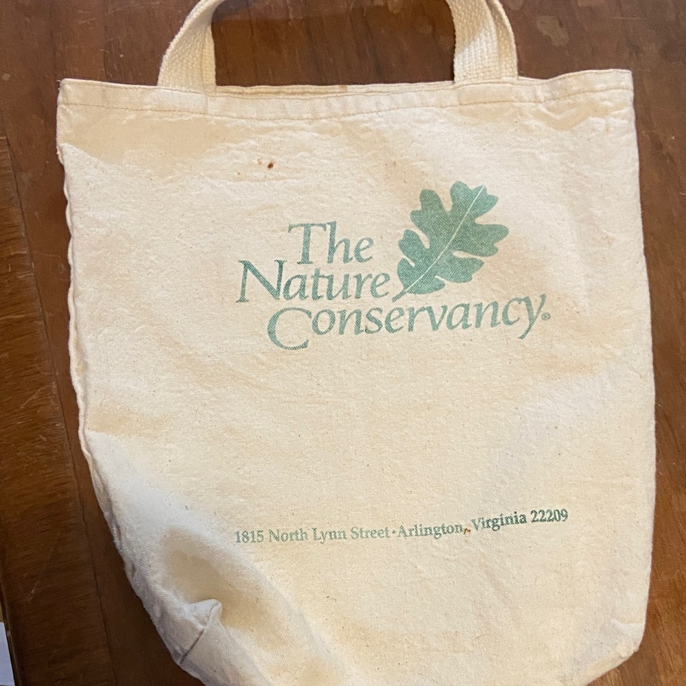 The Nature Conservancy Canvas Tote Bag in Natural with Green Logo